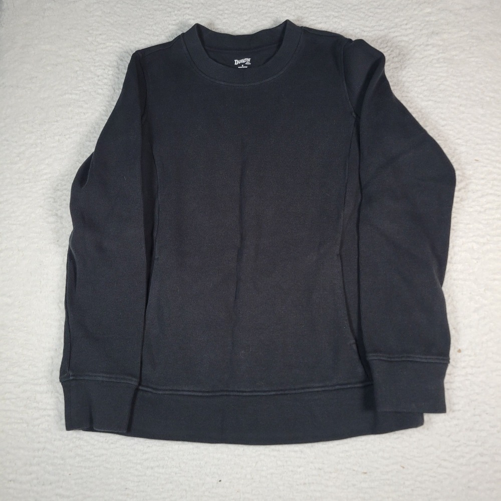 Duluth Trading Co Sweatshirt Mens Size S Black 100% Cotton Crewneck Long Sleeve